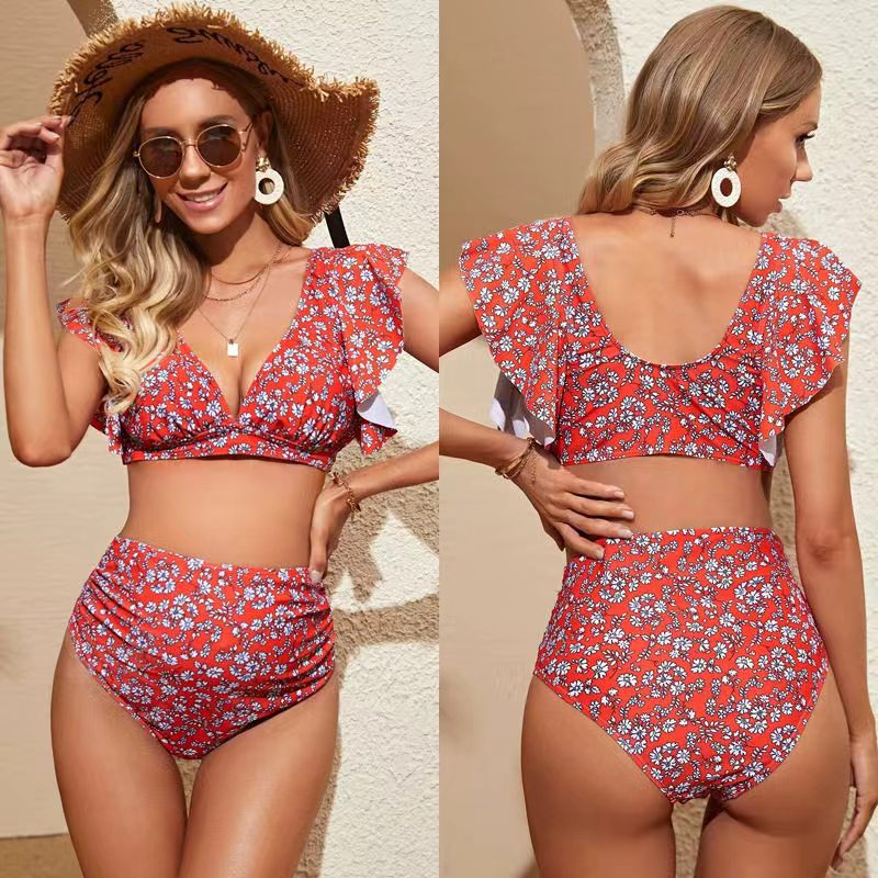 Sexy Casual Maternity Two-Piece Swimwear Printed Set